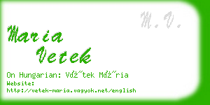 maria vetek business card